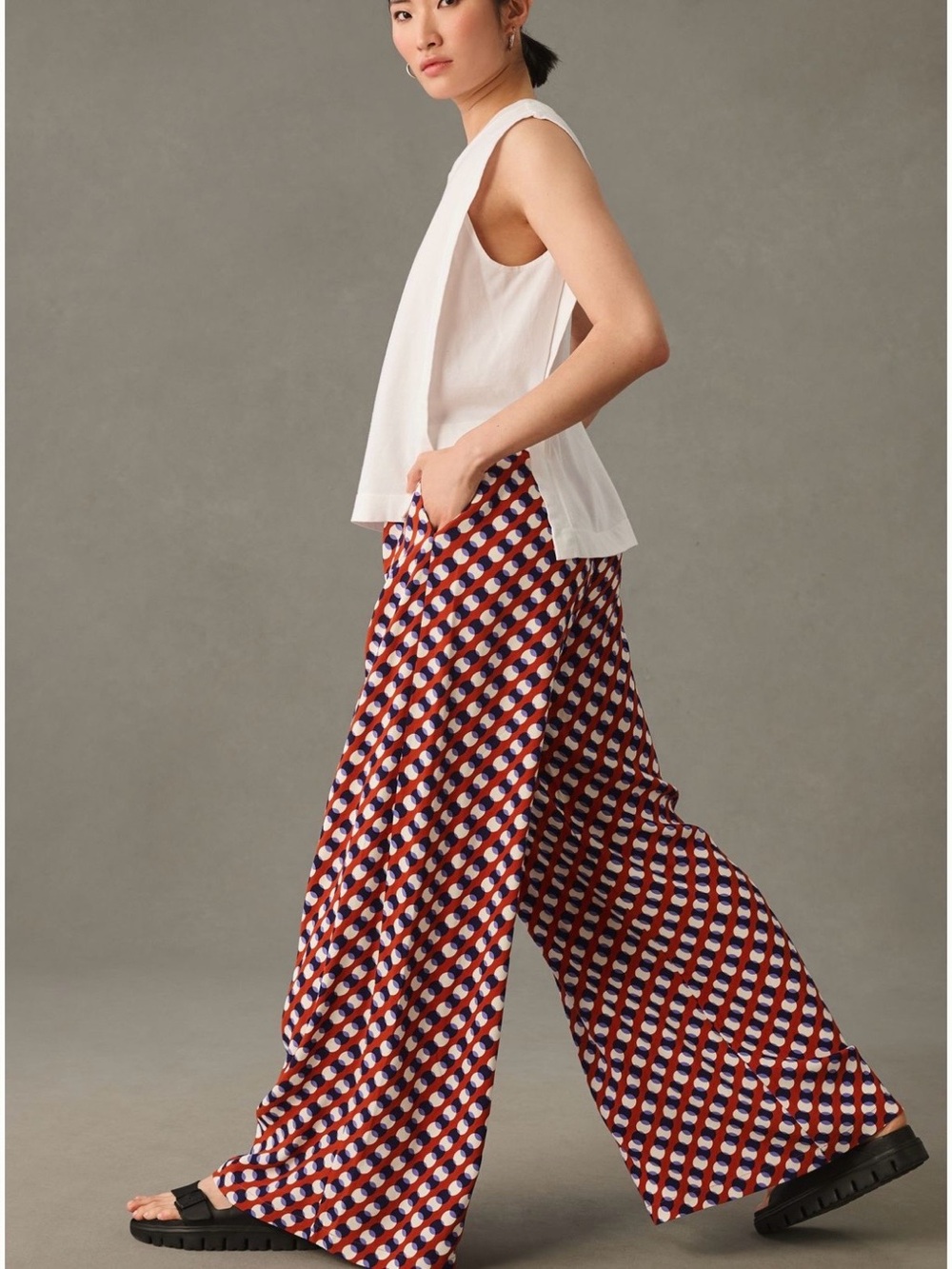 Anthropologie Corey Lynn Calter Wide Leg Geometric Trouser Pangs size small